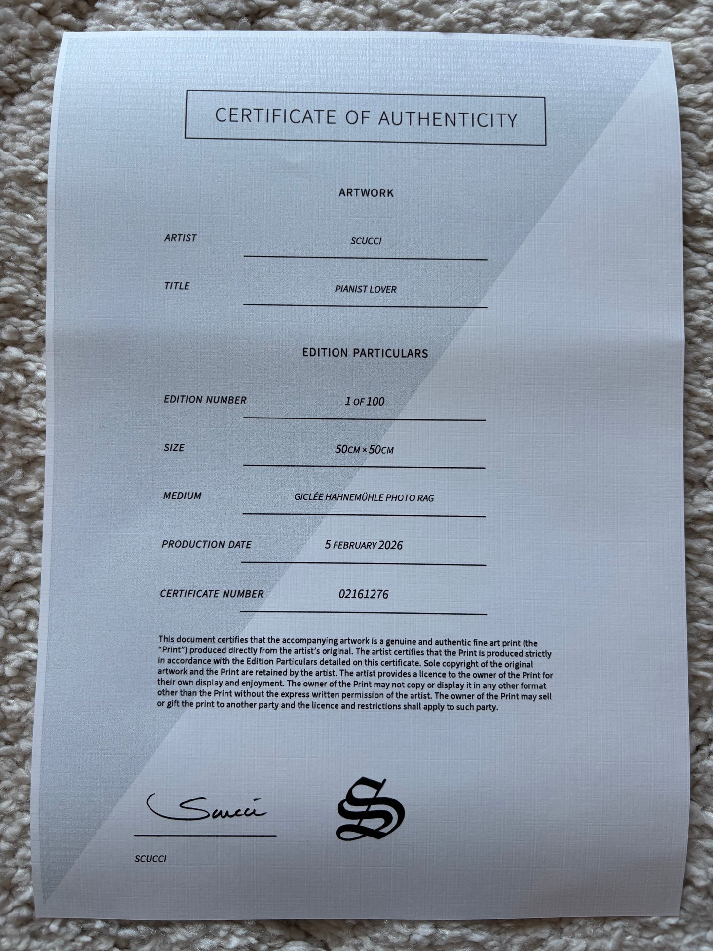 SCUCCI | Pianist lover, 2026